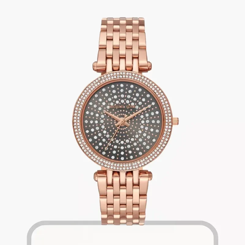 Michael Kors Darci Grey Dial Rose Gold Ladies Watch- MK4408